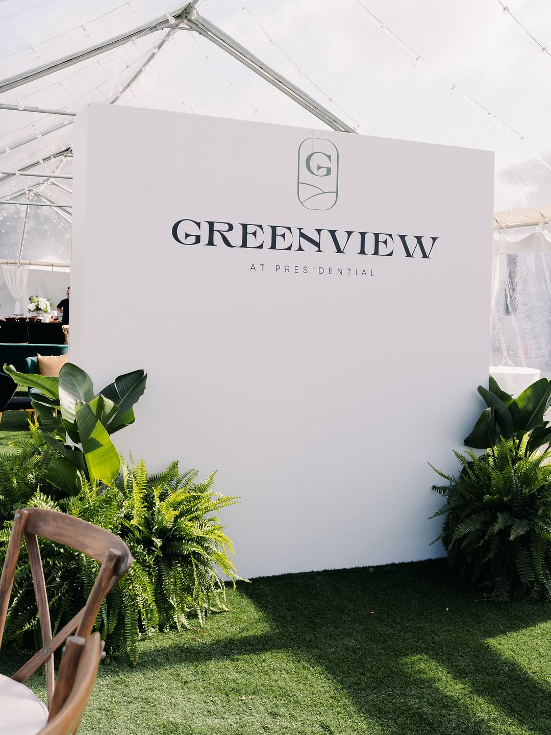 Custom welcome board at Greenview